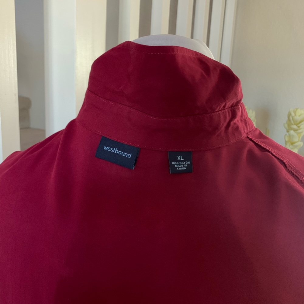 Westbound Maroon Button Down Blouse - image 4